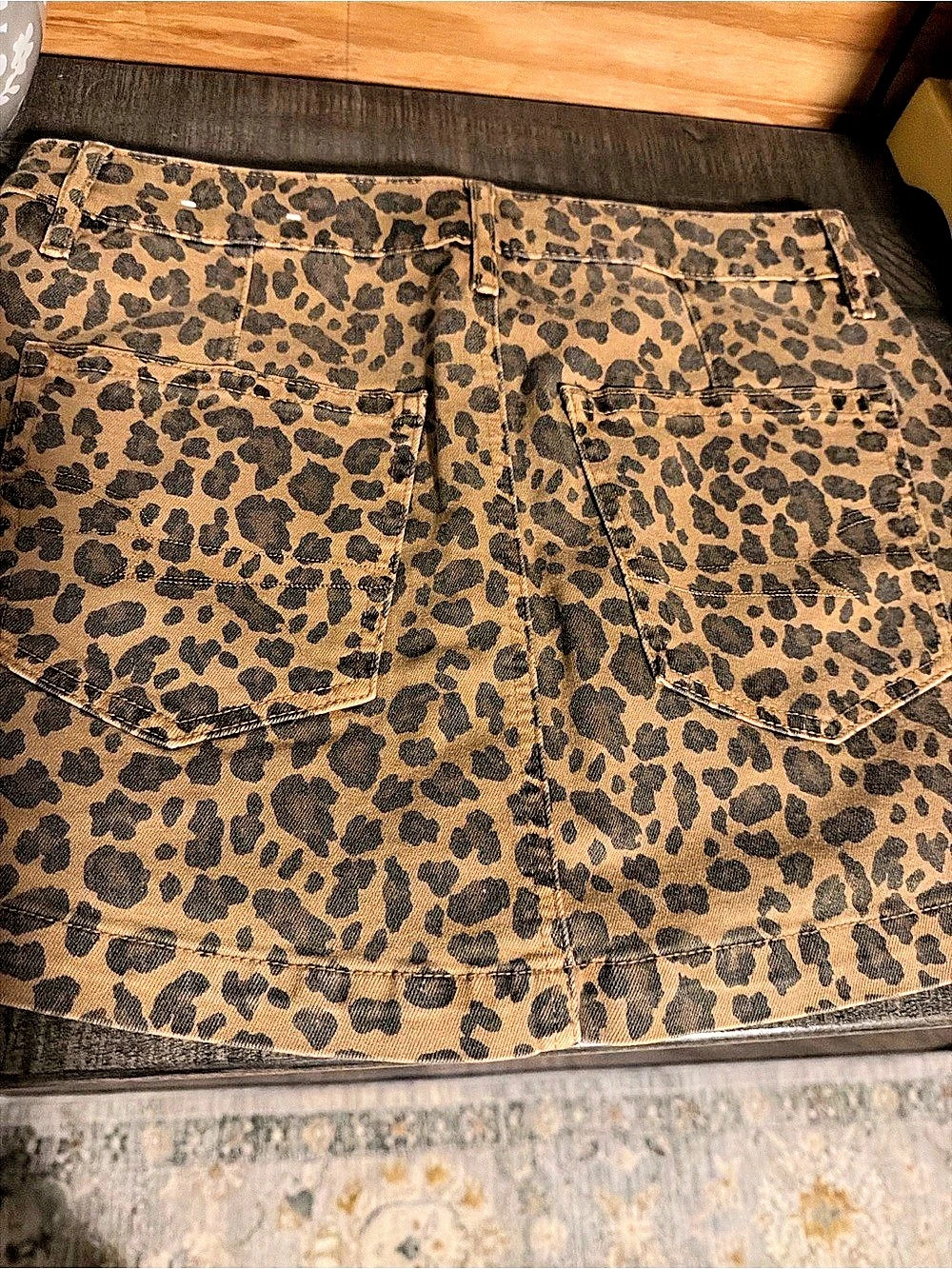 American Eagle Leopard Print Jean Shorts